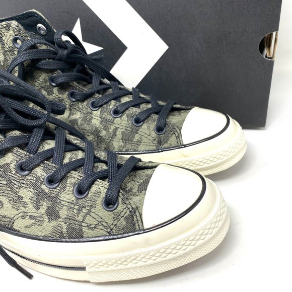 CONVERSE Men's Size 10.5 163233C Chuck 70 HI Black Textural Camo Canvas Sneakers - Picture 7 of 10